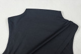 Women's Solid Slim Waist A-Line Round Neck Cutout Mini Dress