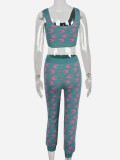 Women's Sexy Printed Chic Casual Tank Top & Pants Set
