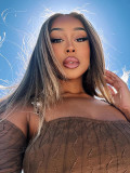 Women's Fashion Sexy Off-Shoulder Long Sleeve Slim Fit Bodycon Jumpsuit