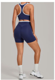 Fall Women's Tight-Fit Tank Top & Shorts Patchwork Yoga Sports Set