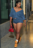 Fashion Denim Loose Shirt and Shorts Two-Piece Set