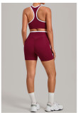 Fall Women's Tight-Fit Tank Top & Shorts Patchwork Yoga Sports Set