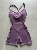 Fall Women's Adjustable Buckle Cross Waist Butt Lift Yoga Jumpsuit
