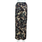 Women's Casual Camouflage Elastic Waist Pants