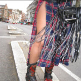 Women's Punk Patchwork Colorblock Plaid Split Skirt