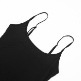 Spring & Summer Women  Strap Low Neck Low Back Bodycon Mini Dress