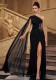 Women Formal Party One Shoulder Slash Shoulder Sequin Split Bodycon Evening Dress