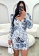 Women Sexy Printed Bodycon Dress