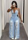 Women Sexy Denim Overall Jumpsuit