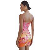 Spring & Summer Women Halter Sequin Print Casual Holidays Dress