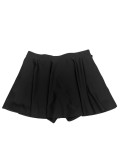 Women Plus Size Solid Black High Waist Square Leg Pocket Swimming Shorts