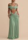 Women Halter Neck Off Shoulder Pleated Sexy Crop Hollow Out Top Long Skirt Two-Piece Set