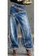 Women Spring Deconstructed Layered Denim Pants