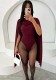 Women Solid Cowl Neck Long Sleeve Sexy Jumpsuit
