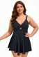 Women Plus Size Sexy Low Back Two-Piece Dress Swimsuit