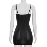 Spring & Summer Women  Strap Low Neck Low Back Bodycon Mini Dress