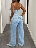 Women Sexy Denim Overall Jumpsuit