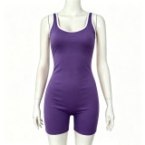 Women Casual Sporty Patchwork Color Block Jumpsuit