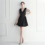 Plus Size Women Satin Beaded Evening Dress