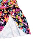 Women Plus Size Solid Black Slim Fit Two-Piece Dress Swimsuit