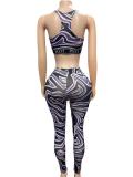 Women Sexy Geometric Vest Top and Long Pants Two-Piece Set