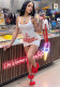 Women Sexy Letter Printed Spaghetti Strap Dress