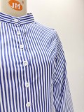 Women Plus Size African Trendy Career Loose Long Striped Shirt & Pants Two-Piece Set
