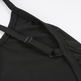 Women Casual Sexy Backless Cross Lace-Up Halter Neck Romper