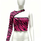 Women Zebra Print Slim Fitted Top