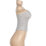 Summer Women Sexy Strapless Camisole Polka Dot Top