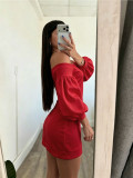 Women Sexy Off Shoulder Bodycon Dress