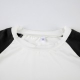 Women Color Block Casual Sporty Short Sleeve Top & Solid Shorts Two-Piece Set