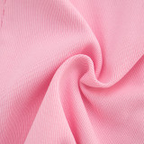 Spring & Summer Women Hooded Sleeveless Zip Split Long Top & High Waist Mini Skirt Two-Piece Set