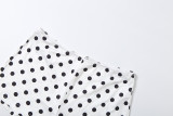 Spring & Summer Women Sexy Crop T-Shirt & Bodycon Polka Dot Printed Shorts Two-Piece Set