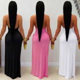 Women sexy V Neck Halter Neck Backless Bodycon Dress