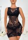 Women Shiny Sexy Sleeveless Beaded Mesh Bodycon Bodycon Lingerie