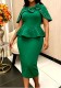 Women Beaded Ruffle Bow Bodycon Dress