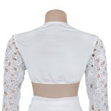 Women sexy mesh lace V Neck slit dress