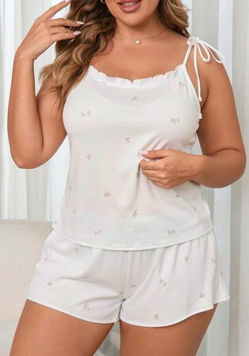 Plus Size Women Sexy Camisole Top Shorts Pajama Set