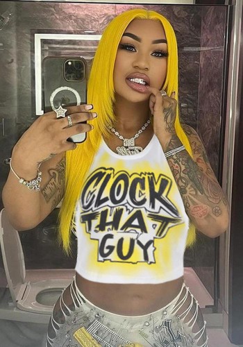 Women American Hip Hop Letter Print Summer Vest Top T-Shirt