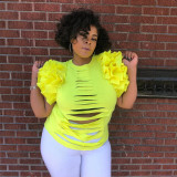 Women Sexy Ripped T-Shirt Top