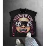 Spring/Autumn Lip Print Studded Casual Vest