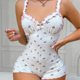 Women Floral Camisole Bodysuit