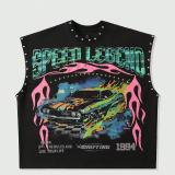 Spring/Autumn Lip Print Studded Casual Vest