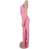 Women sexy V Neck Halter Neck Backless Bodycon Dress