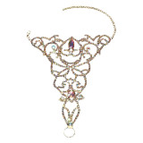 Women Exotic Ball Anklet Geometric Rhinestone Toe Chain Rhinestone Foot Jewelry