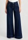 Women High Street Patchwork Straight Wide-Leg Loose Denim Pants