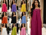 Plus Size Women Floral Strap Maxi Loose Solid Fashionable Dress