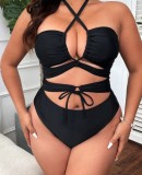 Women Sexy Cut-Out Lace-Up One-Piece Swimsuit
