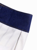 Summer Career Women Striped Sleeveless Blazer Color-Block Waist Belt Two-Piece Shorts Set